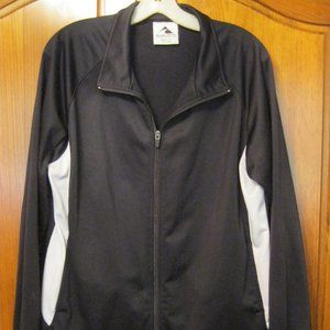 Agusta Track Jacket Women's Size XL Black/White Full Zip Lightweight